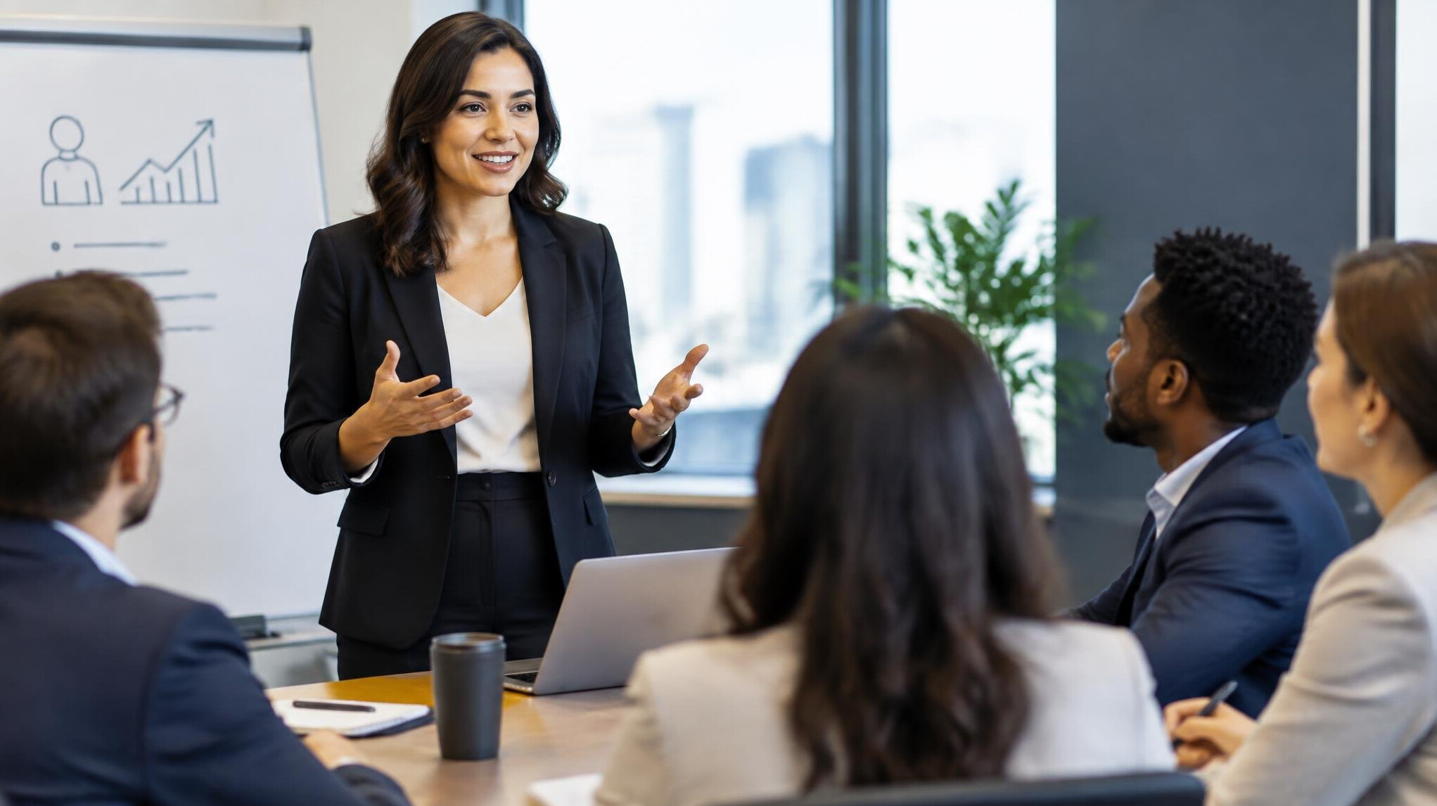 confident professional speaking