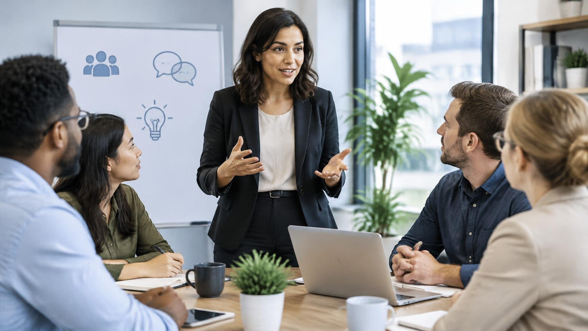woman leading team discussion