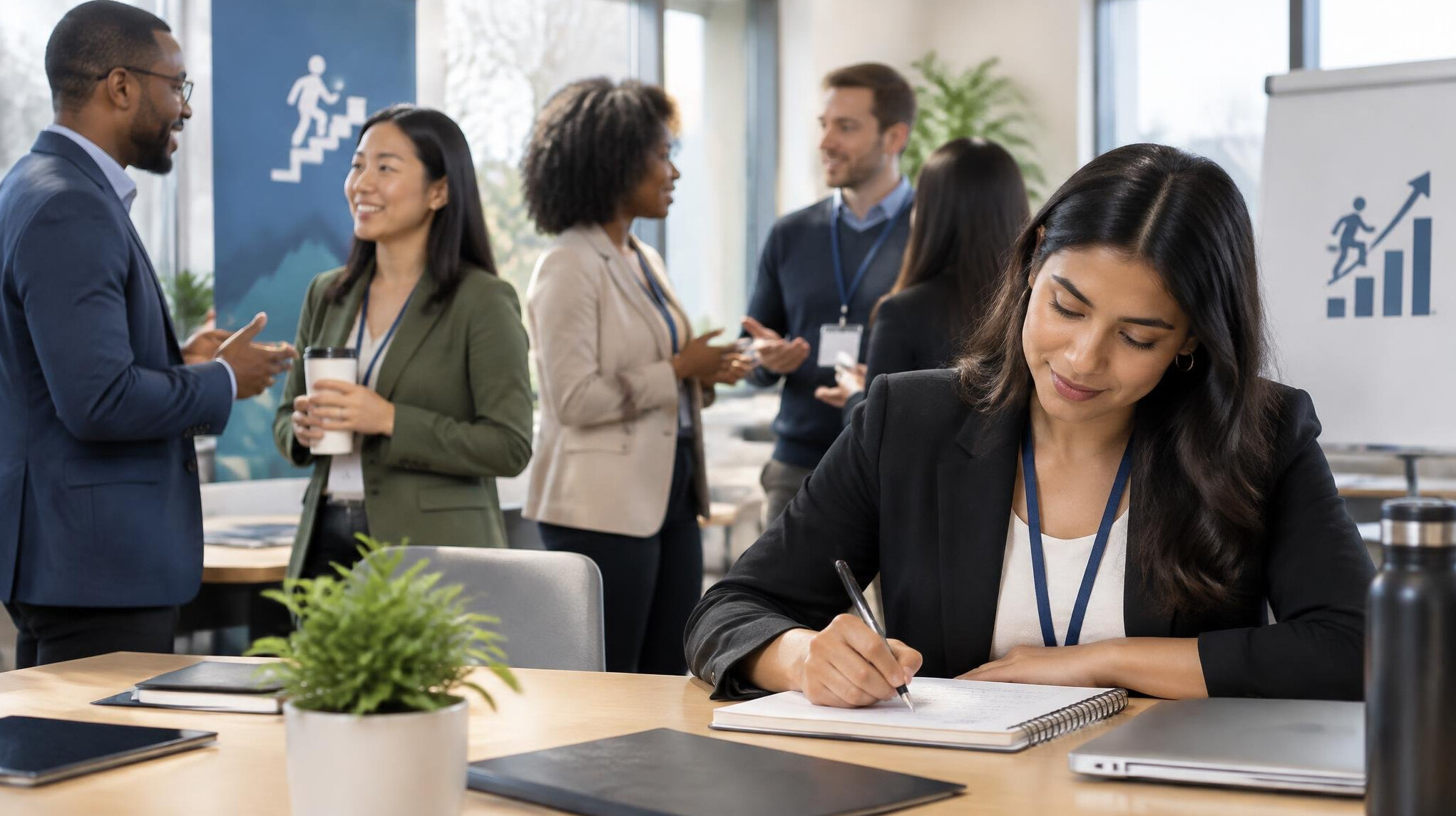 diverse professionals networking
