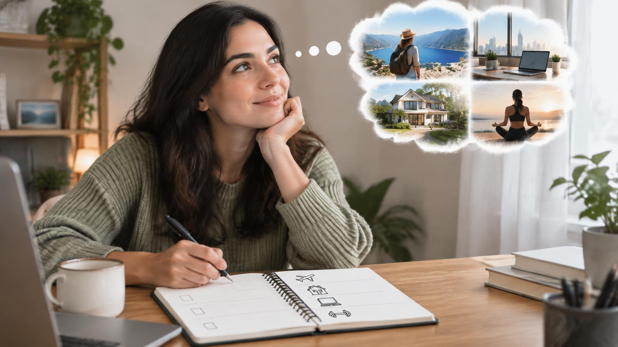 person setting goals at desk