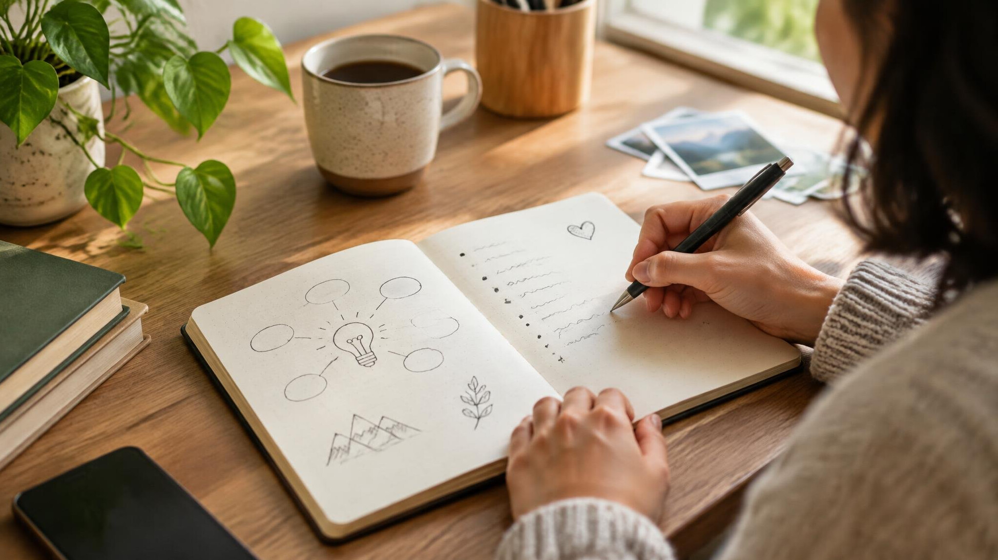 person writing in notebook