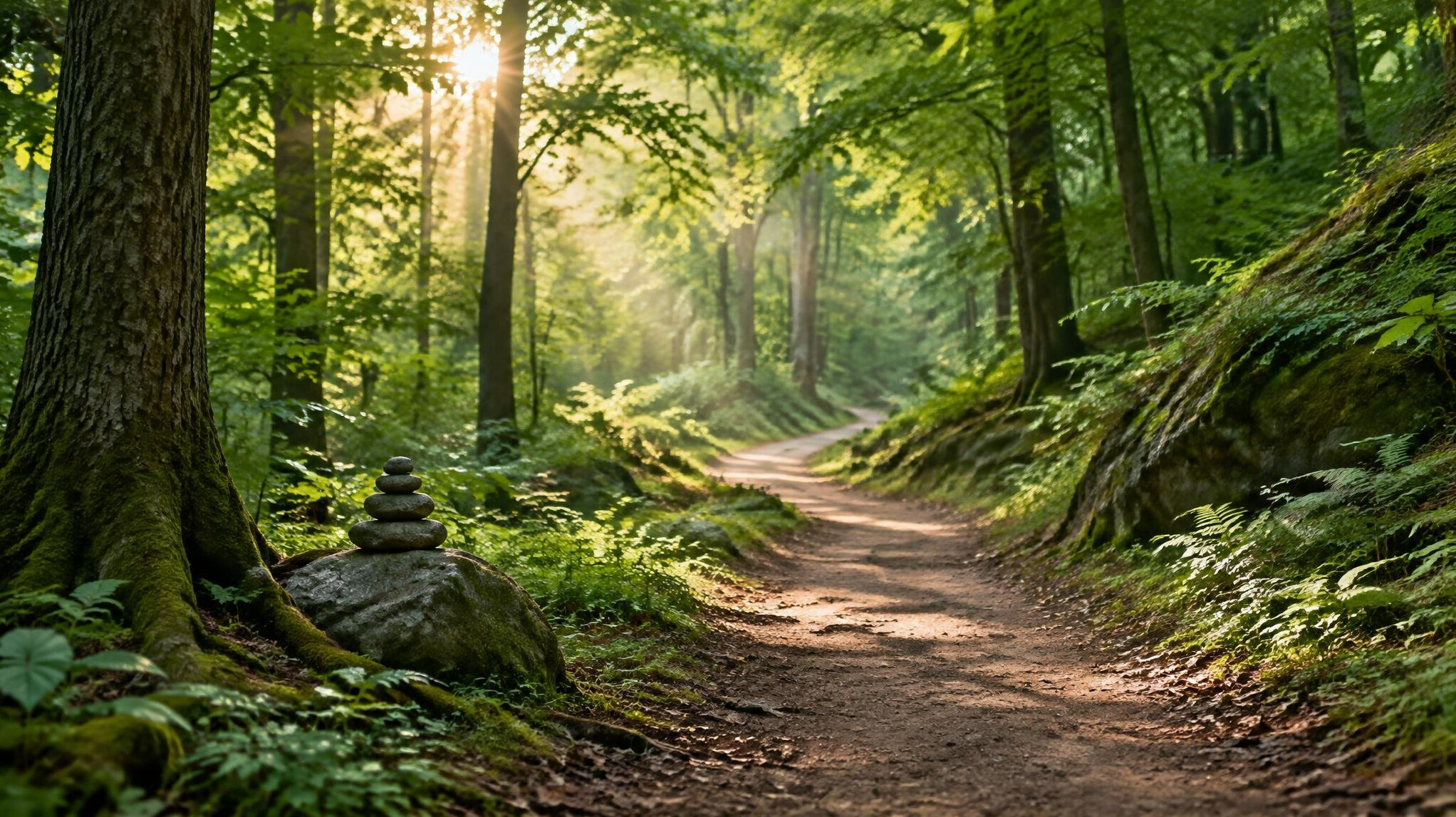 Path through a green forest